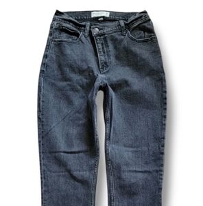 A&F Curve Love The 90s Slim Straight Ultra High Rise Crossover Criss Cross Jeans